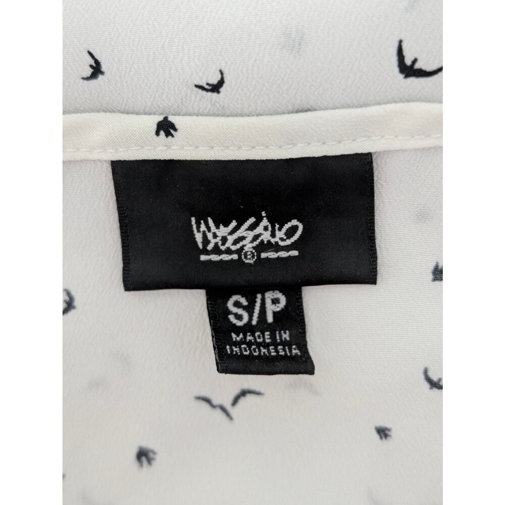 Mossimo Supply Co White & Black Bird Print Sleeveless Tank Top Blouse Small - Picture 5 of 6